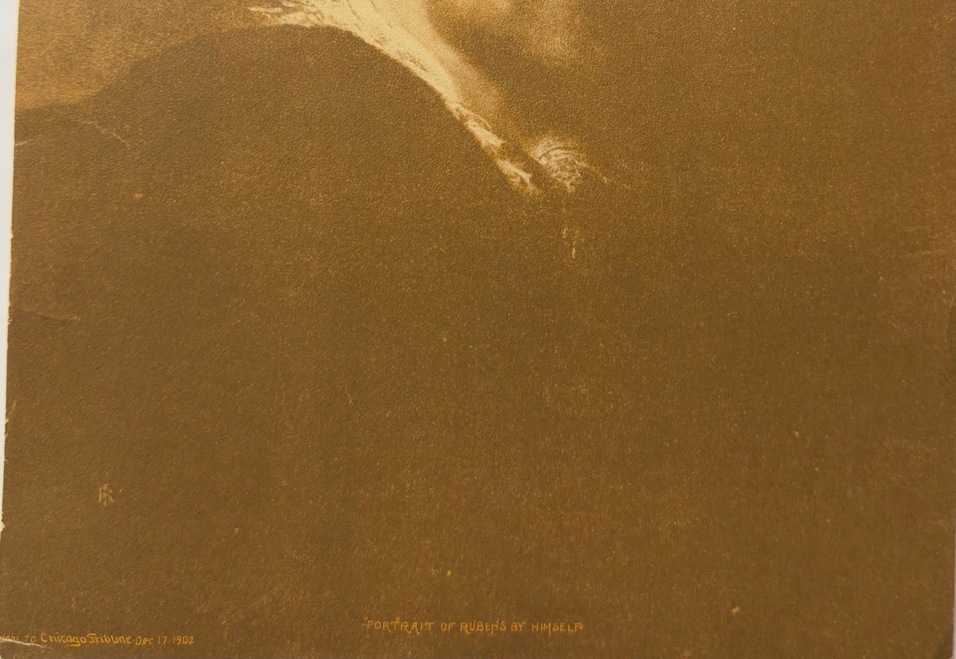 1902 Chicago Tribune Art Supplement “Portrait of Rubens” Sepia Print Plate