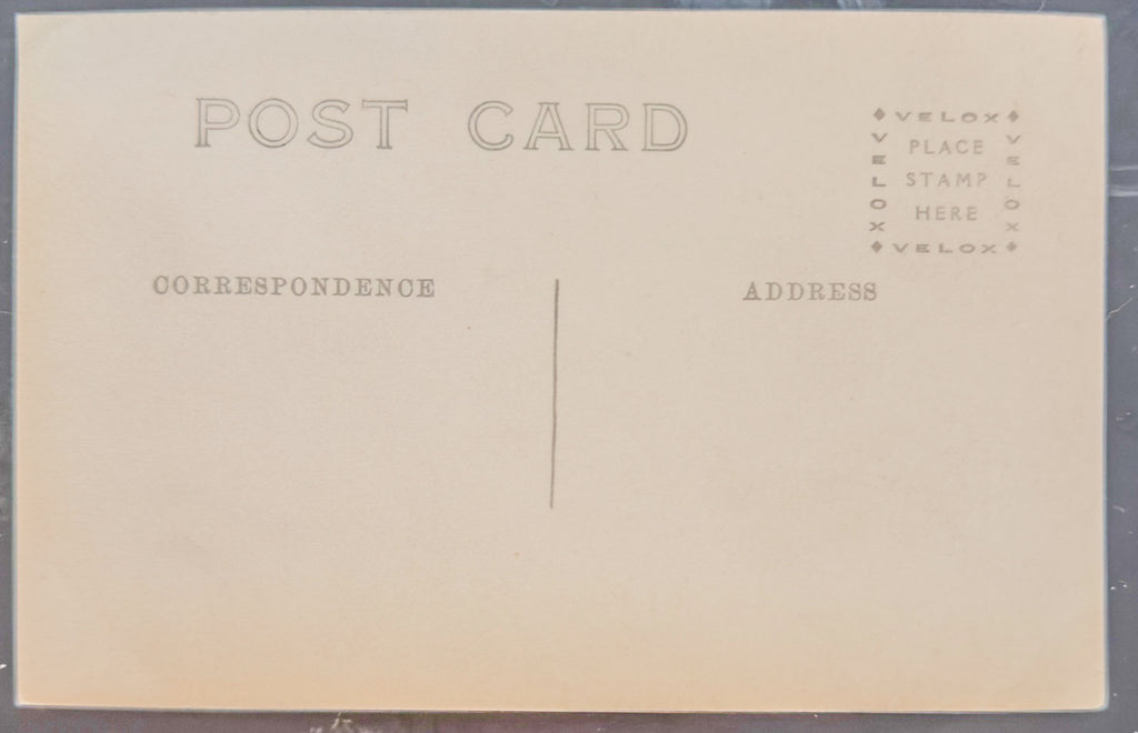 Back of a vintage postcard with typographic design
