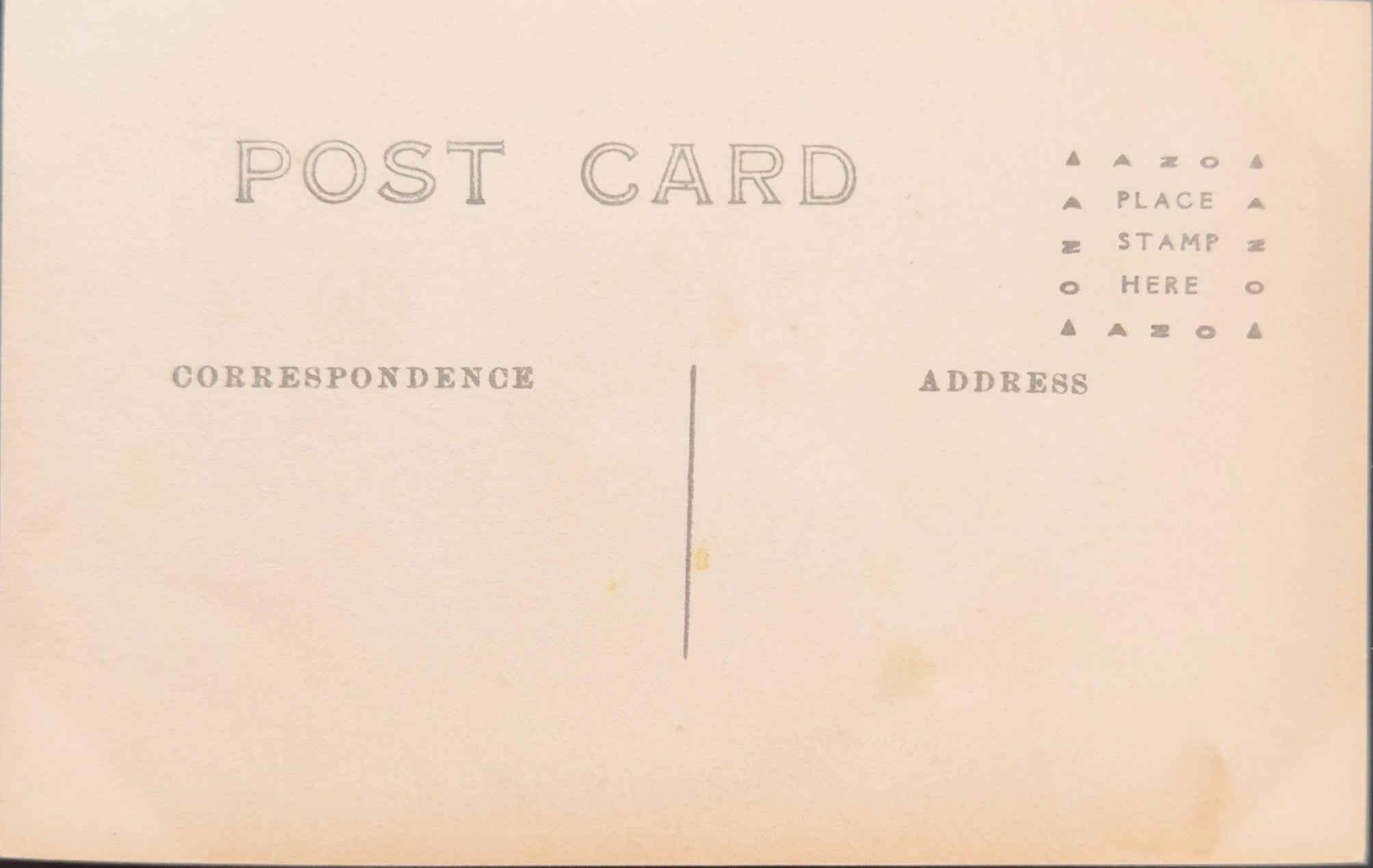 Back of a vintage postcard with typewritten instructions.