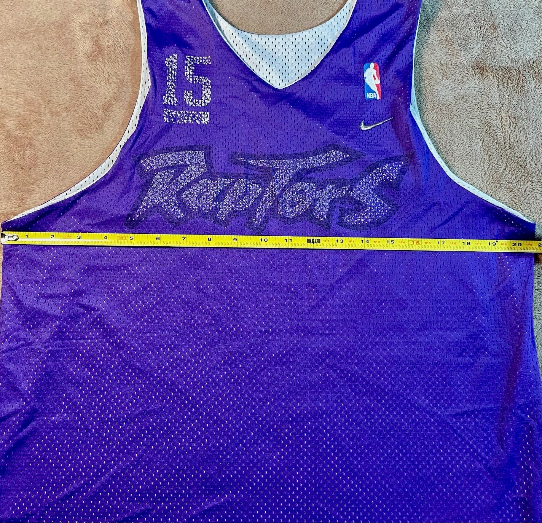 Vintage Y2K Nike NBA Toronto Raptors 15 Reversible Jersey Team Authentic Made USA Size M