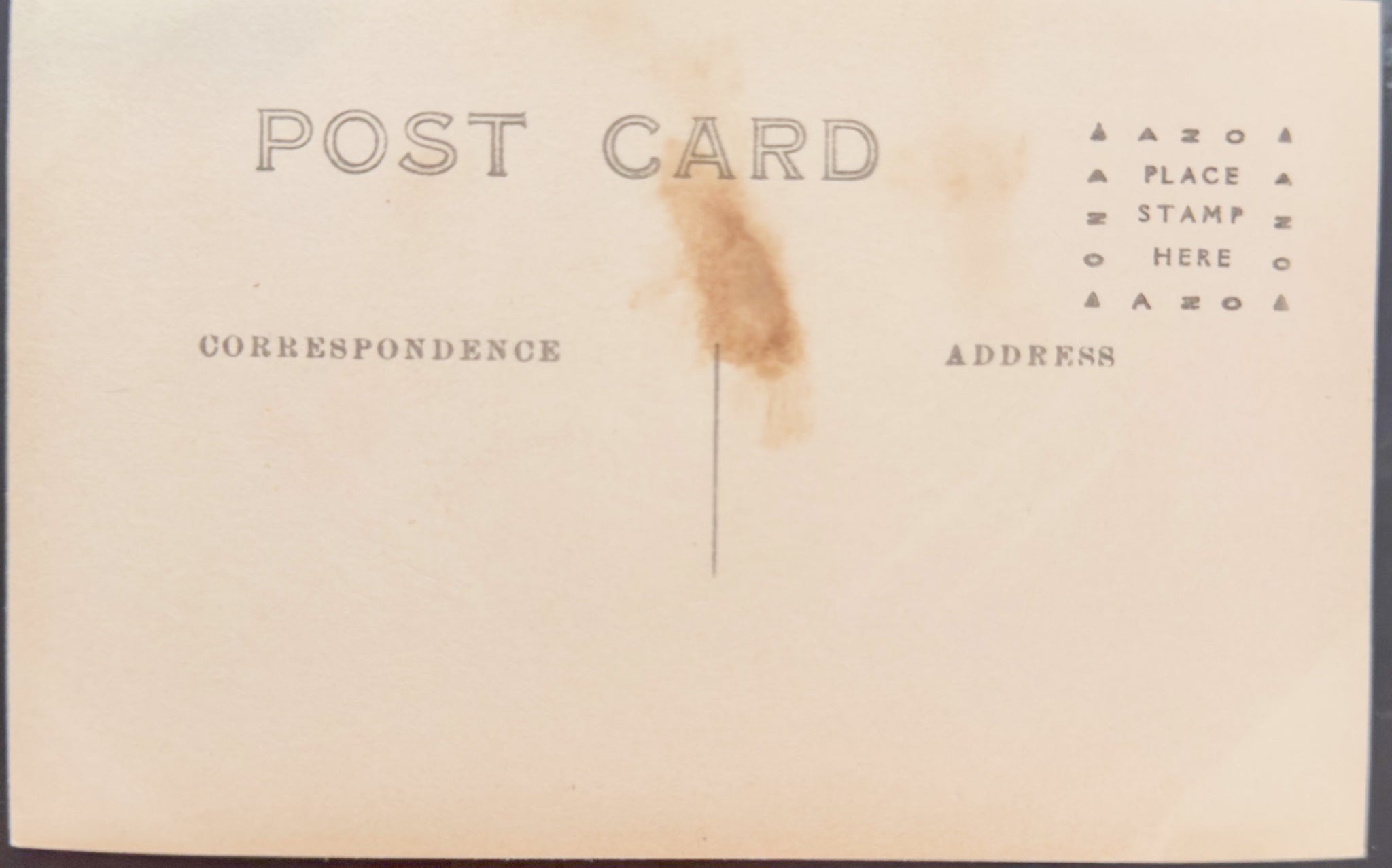 Vintage-style postcard with placeholder text for address and correspondence.