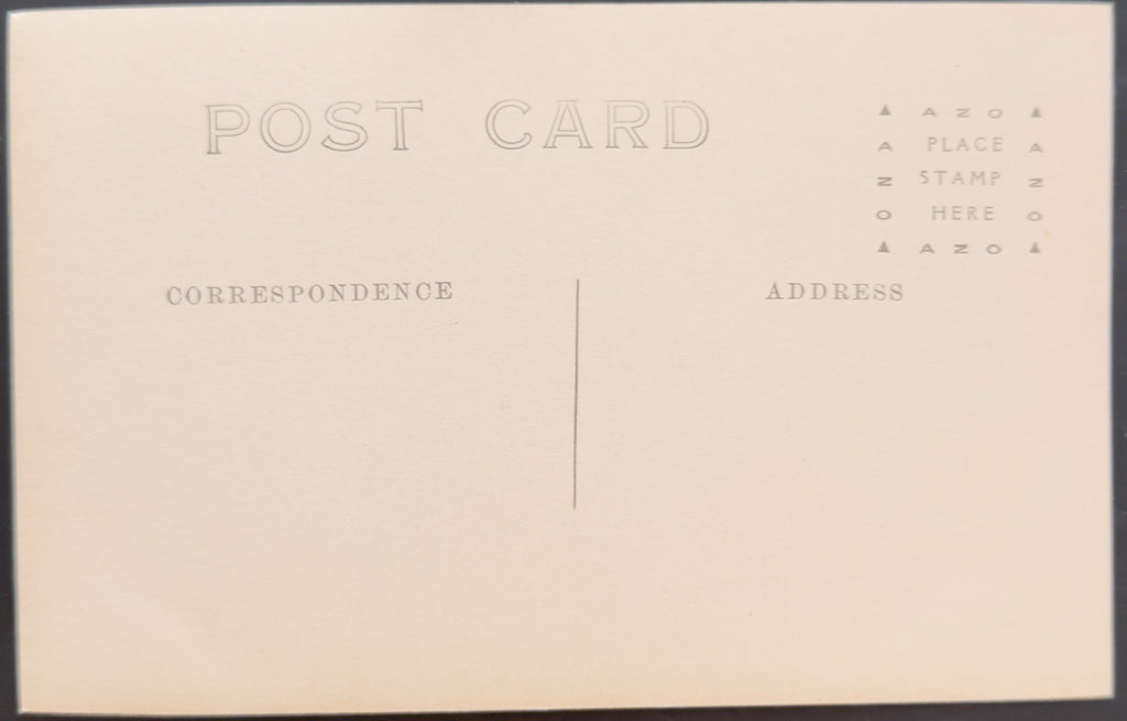 Back of a postcard with text fields for correspondence and address.