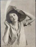 Antique “Desire” Sunday Sentinel Supplement Print c1900 Portrait Woman Straw Hat Art