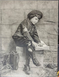 Antique “Counting His Money” Sunday Sentinel Supplement Print c1900 Victorian Boy Portrait 13x10