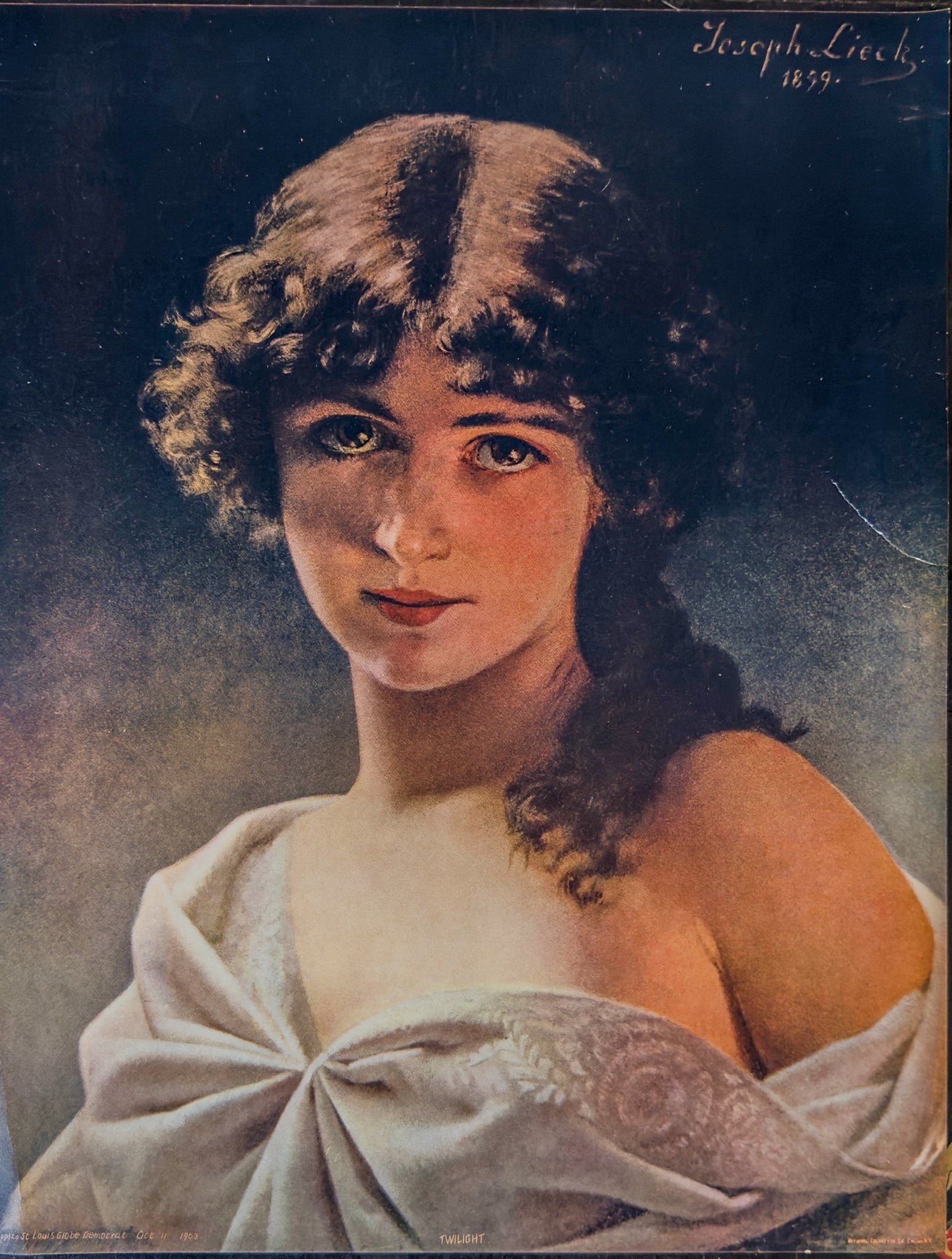 Twilight- Portrait Print – Joseph Lieck 1899 – Supplement to the St. Louis Globe Democrat