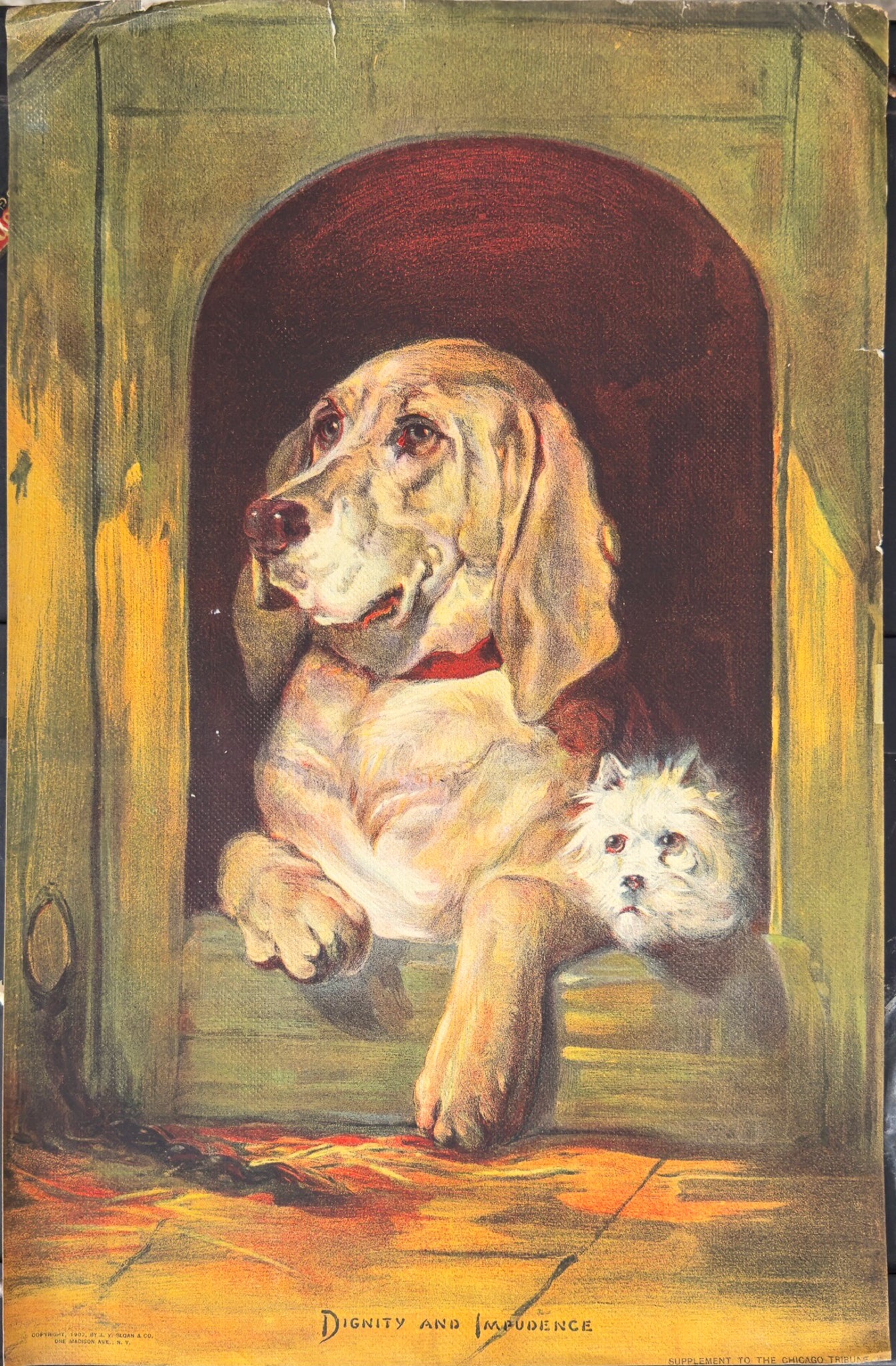 Dignity and Impudence- Antique Dog Print • Chicago Tribune Art Supplement