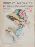 1907 Sunday Record-Herald Cover – Sydney Adamson Lady Portrait – Chicago Newspaper March 31 – Antique Edwardian Art