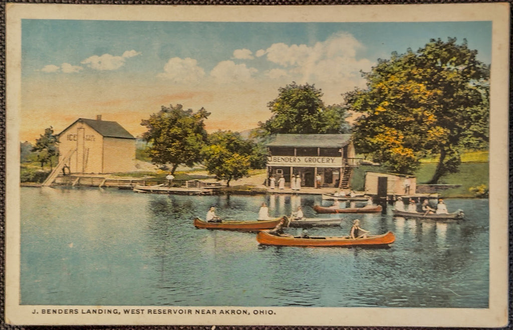 Early 1900s Akron Ohio Lake Resort Postcards – Silver Lake Toboggan, Pavilion, Lake Anna (Set of 4)