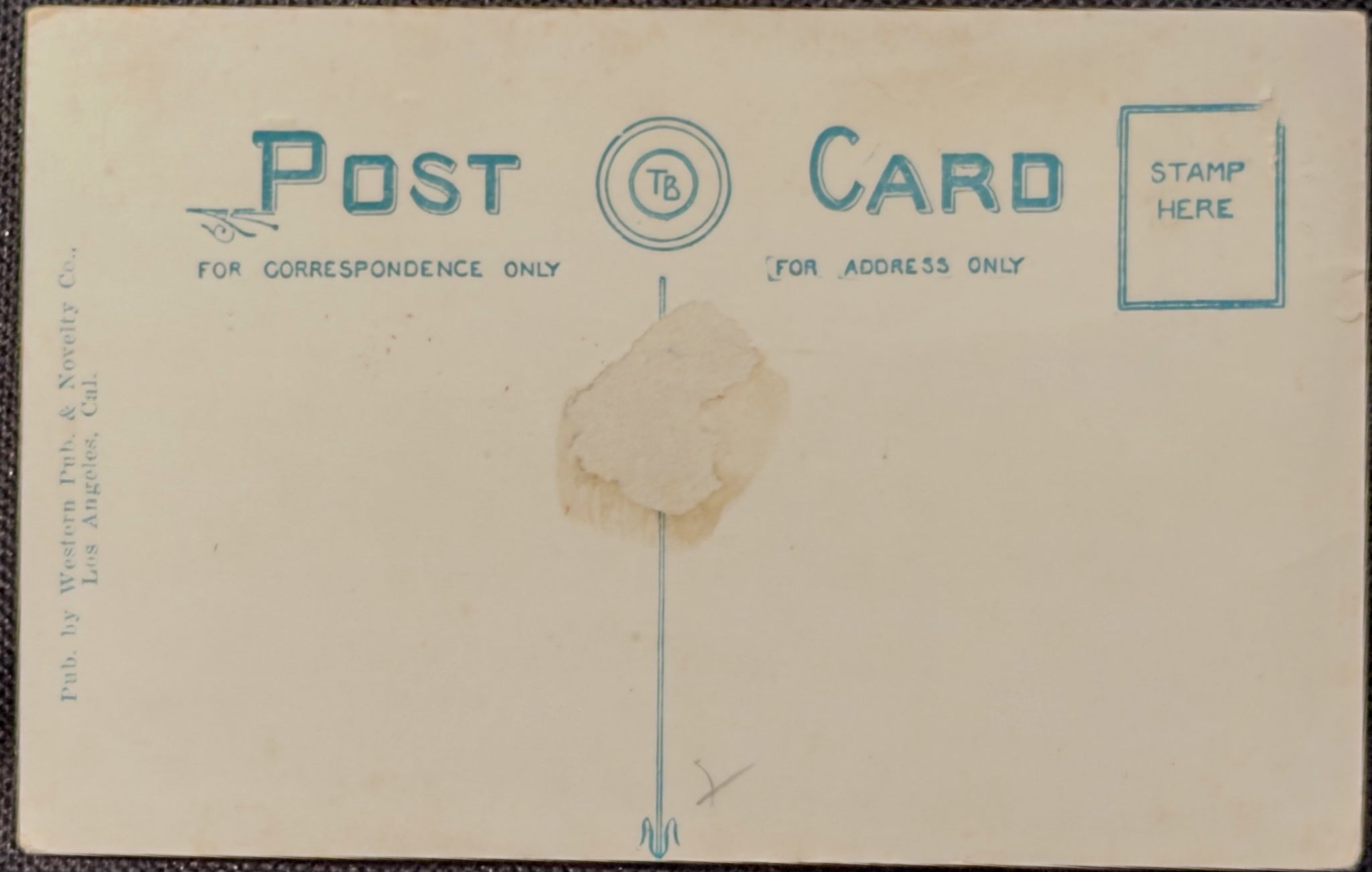 Vintage postcard with typographic design and 'For Correspondence Only' text.