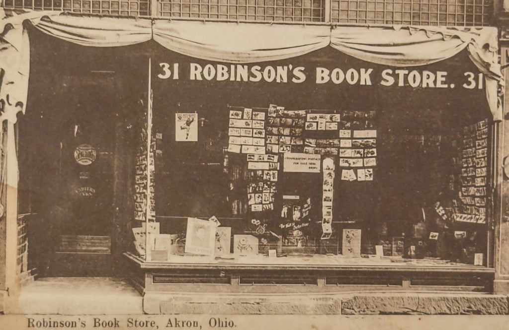 Vintage photograph of Robinson's Book Store in Akron, Ohio