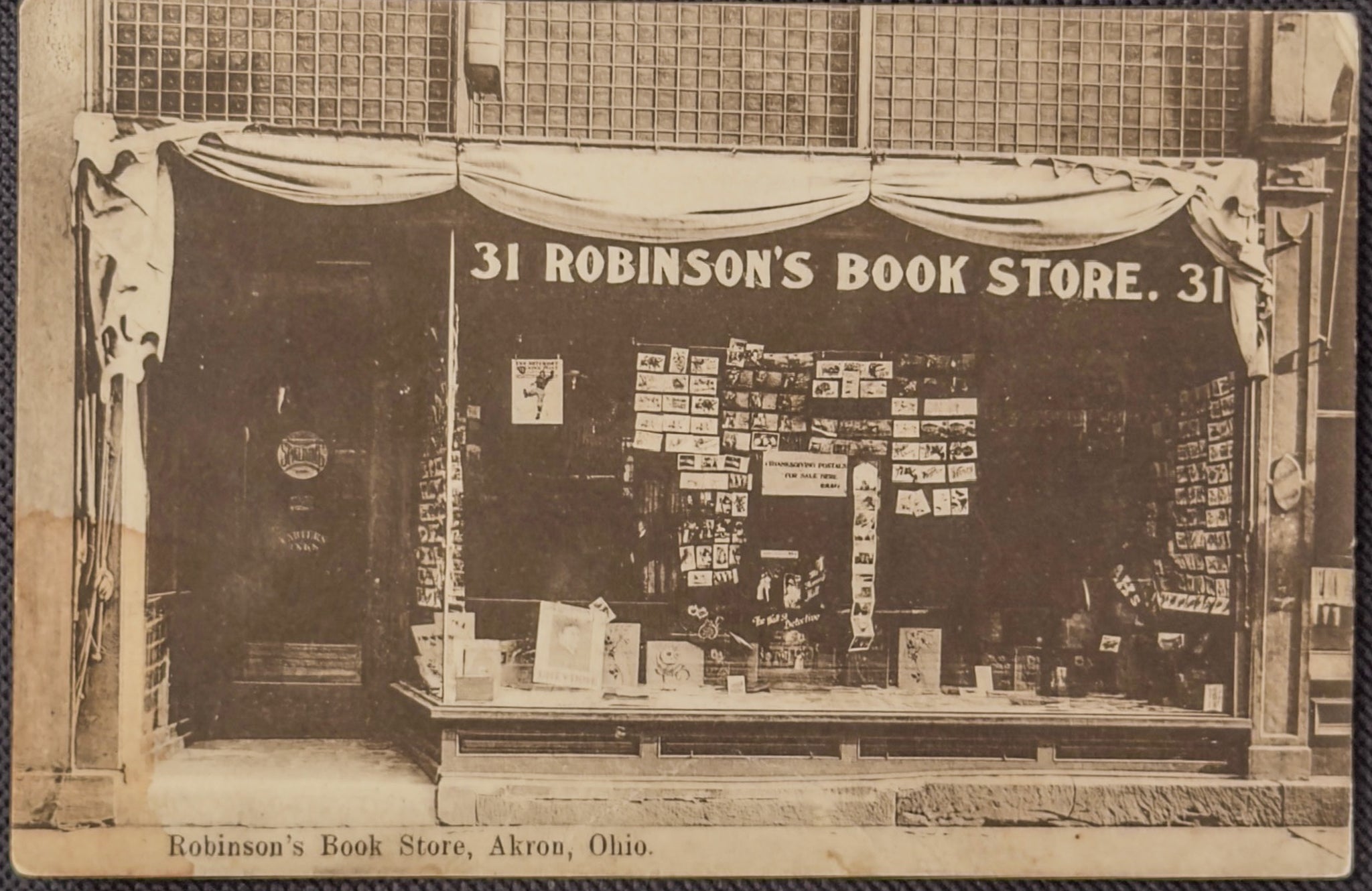 Vintage photograph of Robinson's Book Store in Akron, Ohio