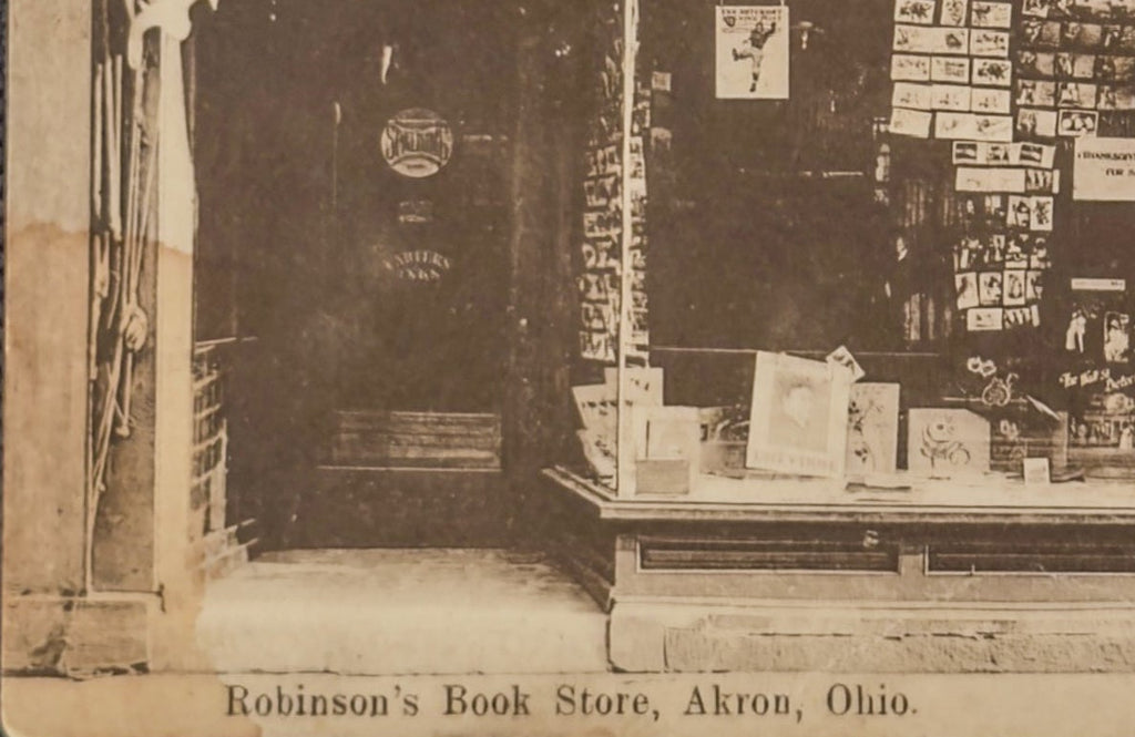 Vintage photograph of Robinson's Book Store in Akron, Ohio