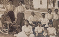 Antique RPPC Large Family Group Portrait Victorian House Real Photo Postcard c1910