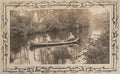Antique Canoe River Postcard Scenic Boating View Ornate Art Nouveau Border Vintage Nature Card Early 1900s