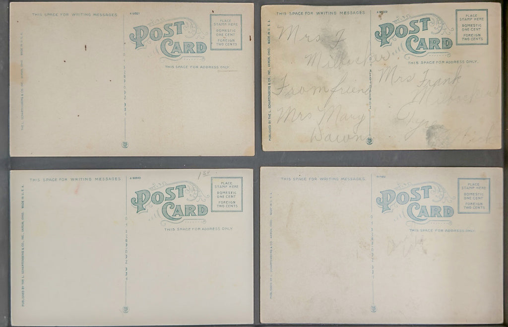 Early 1900s Akron Ohio Lake Resort Postcards – Silver Lake Toboggan, Pavilion, Lake Anna (Set of 4)