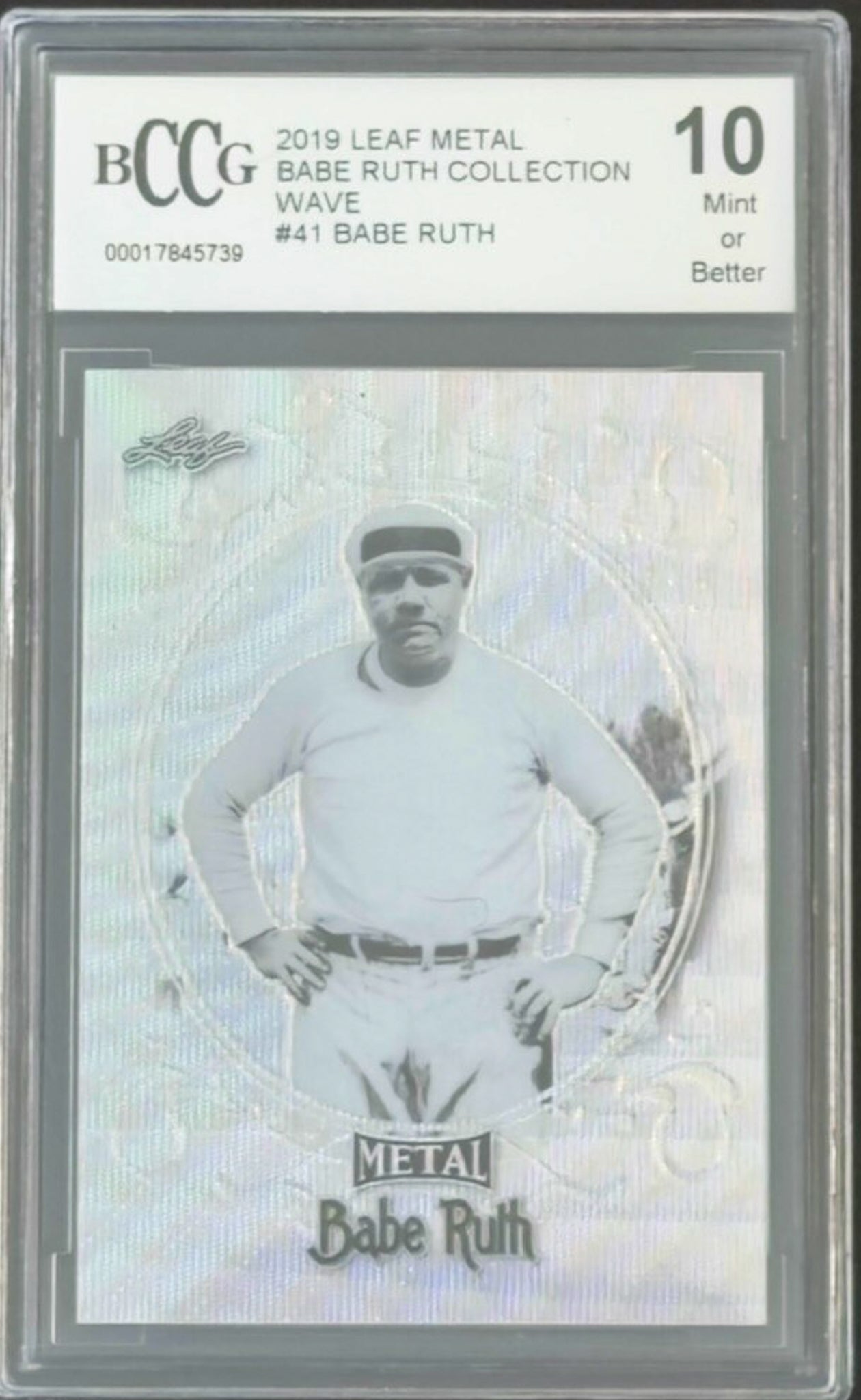 Baseball card of Babe Ruth with BCCG grading label