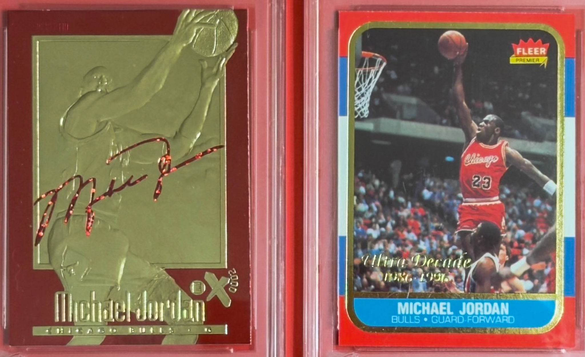 Michael Jordan 23KT Gold Fleer Ultra Card Lot (2) – WCG GEM MT 10