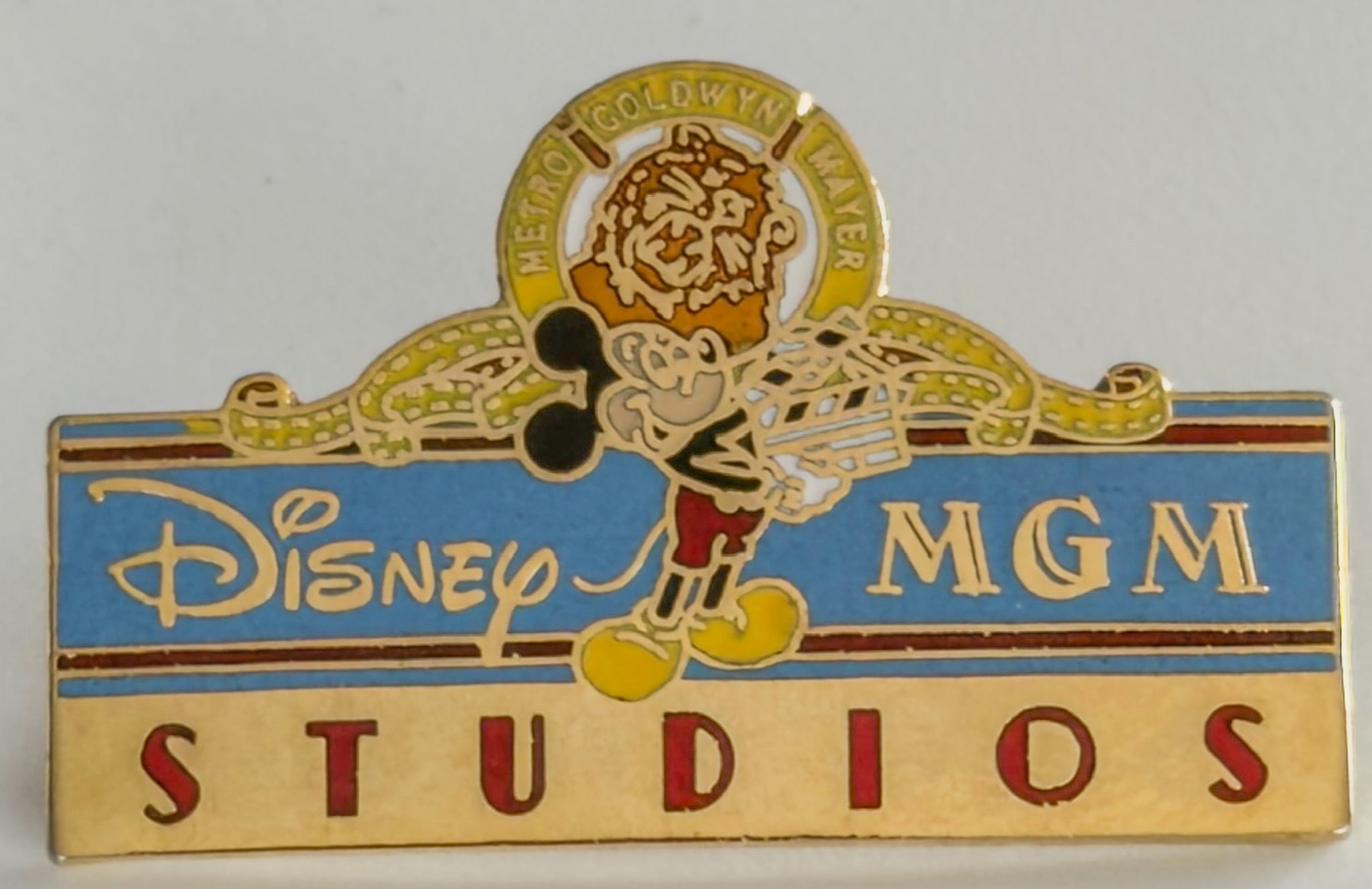 Vintage Disney MGM Studios Enamel Pin Mickey Mouse Metro Goldwyn Mayer Theme Park
