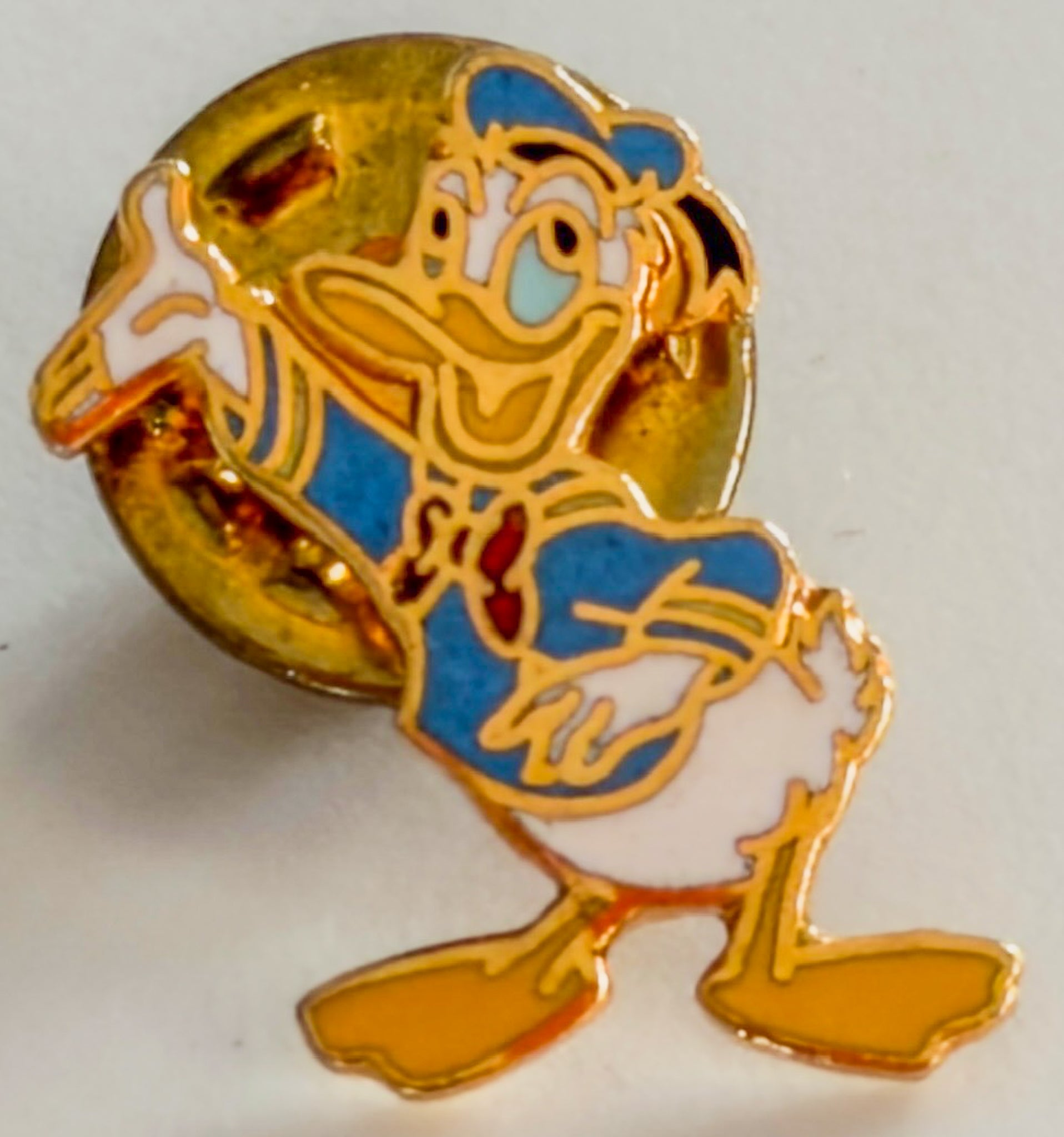Vintage Disney Donald Duck Enamel Lapel Pin • Classic Cartoon Character Hat Jacket Badge