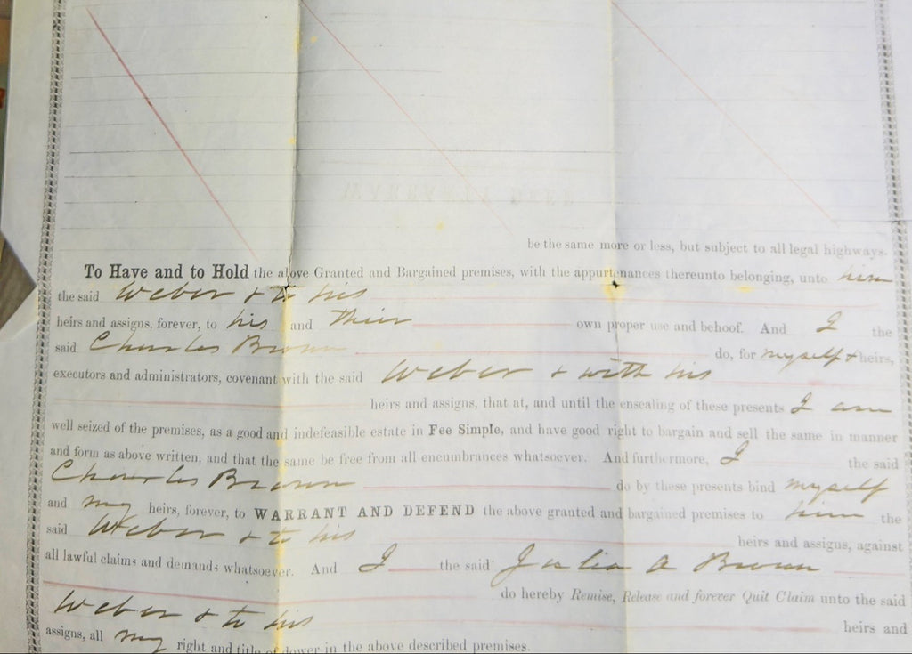 1861 Summit County Ohio WARRANTY DEED Civil War Era Akron Land Document w/ Seal