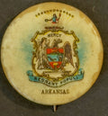 Sweet Caporal Arkansas State Seal Button Regnat Populi Tobacco Pinback