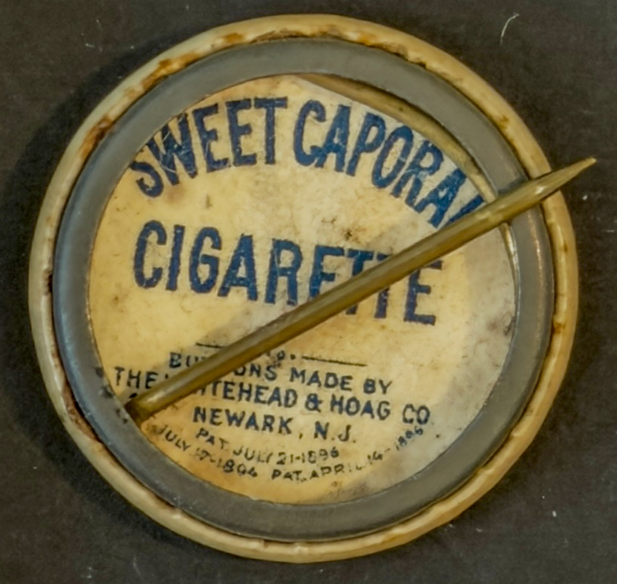 Sweet Caporal Arkansas State Seal Button Regnat Populi Tobacco Pinback