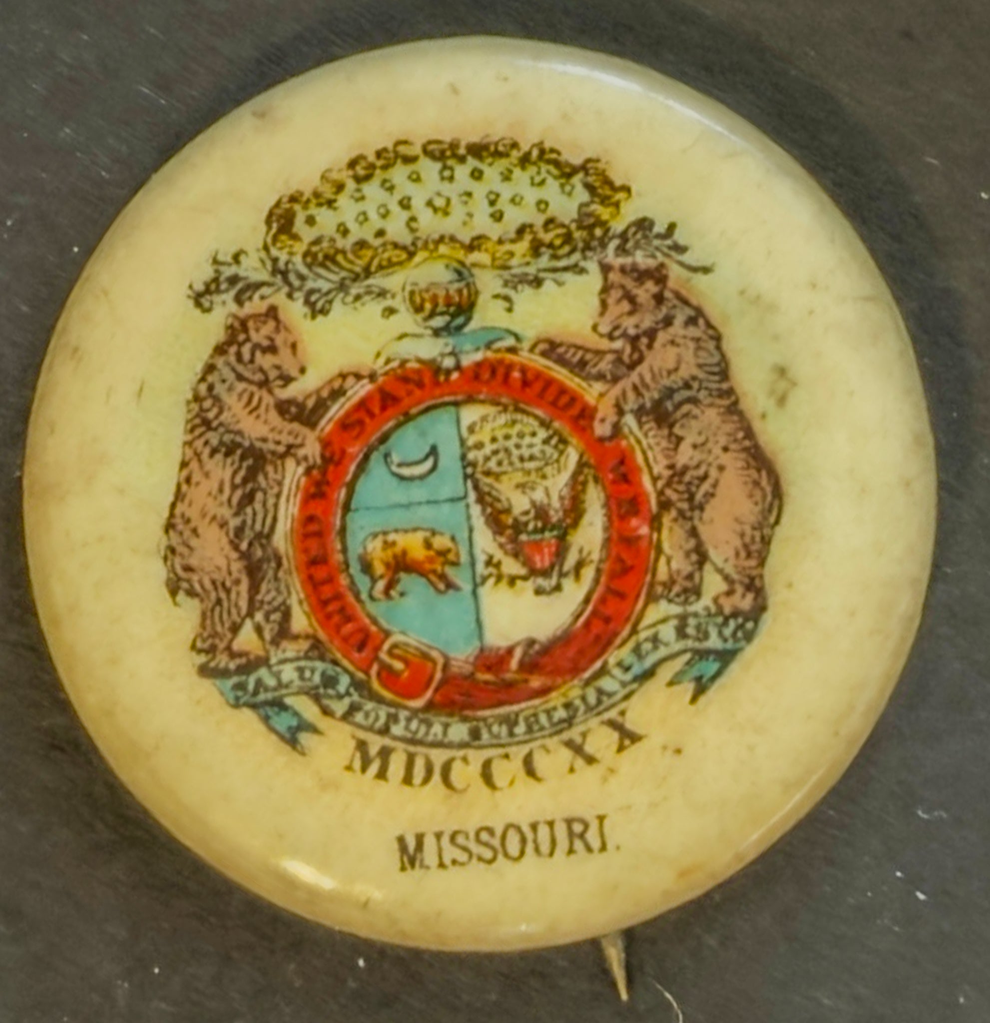 Antique Sweet Caporal Missouri State Seal Tobacco Premium Pinback Button