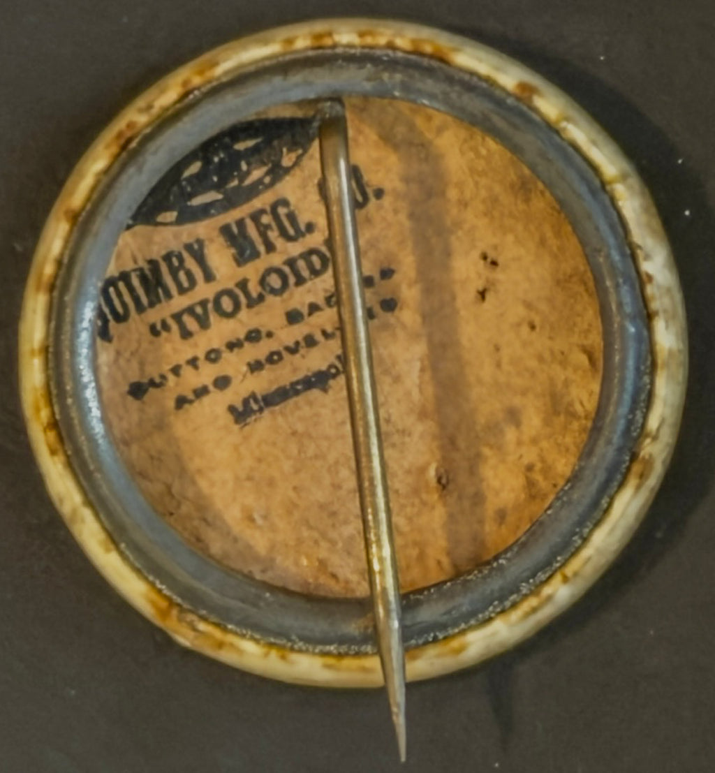 Antique MN Political Campaign Button J.E. Jacobson For Governor Quimby Ivoloid 0.75