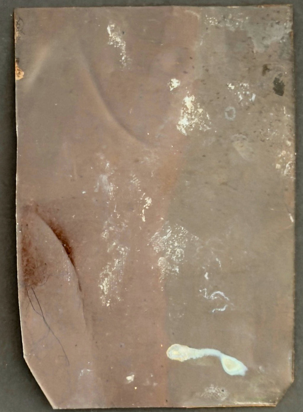 Antique Quarter Plate Tintype Victorian Child Standing Studio Table