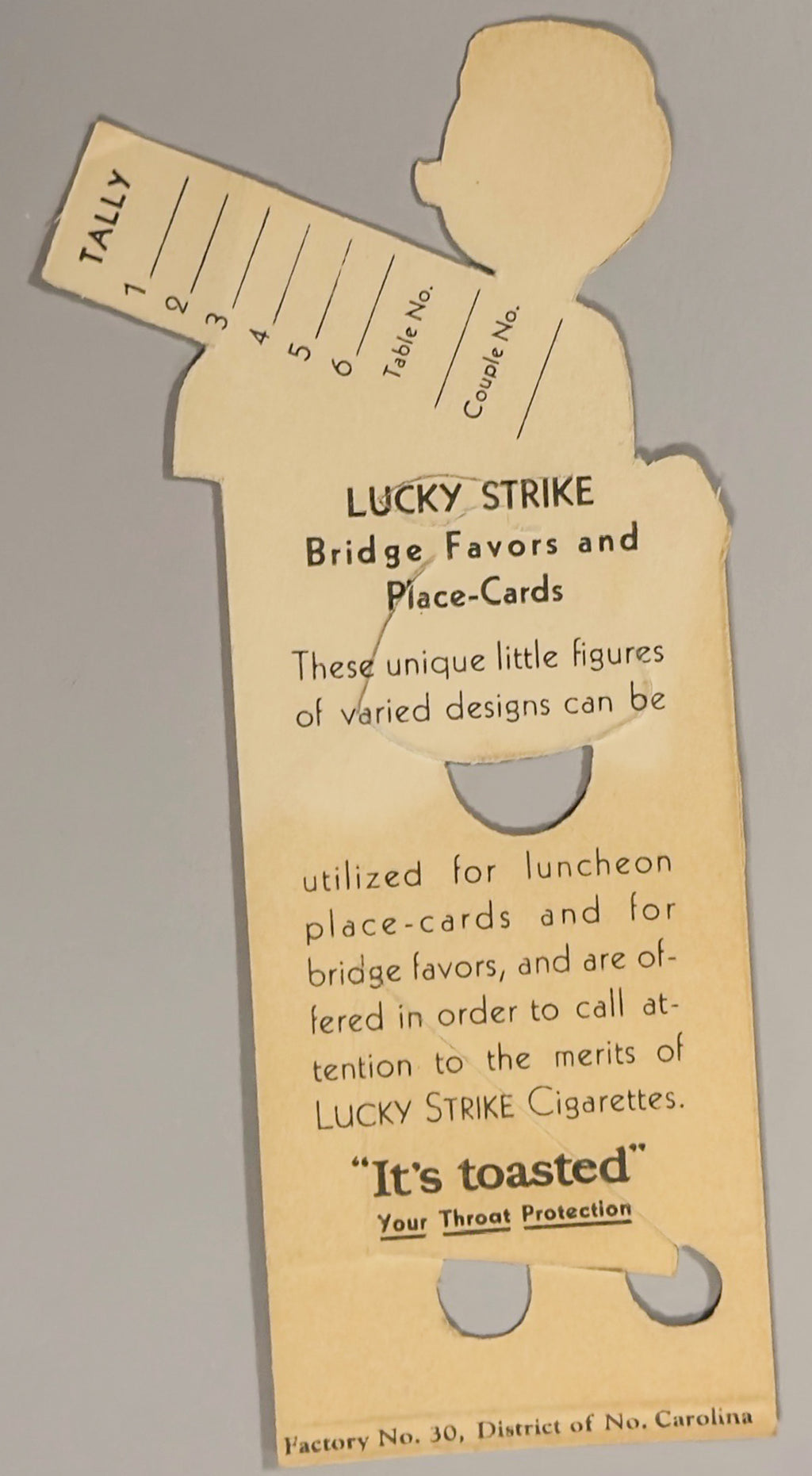 Pair Vintage Lucky Strike Dutch Maid Die Cut Easel Tobacco Advertising 1930s