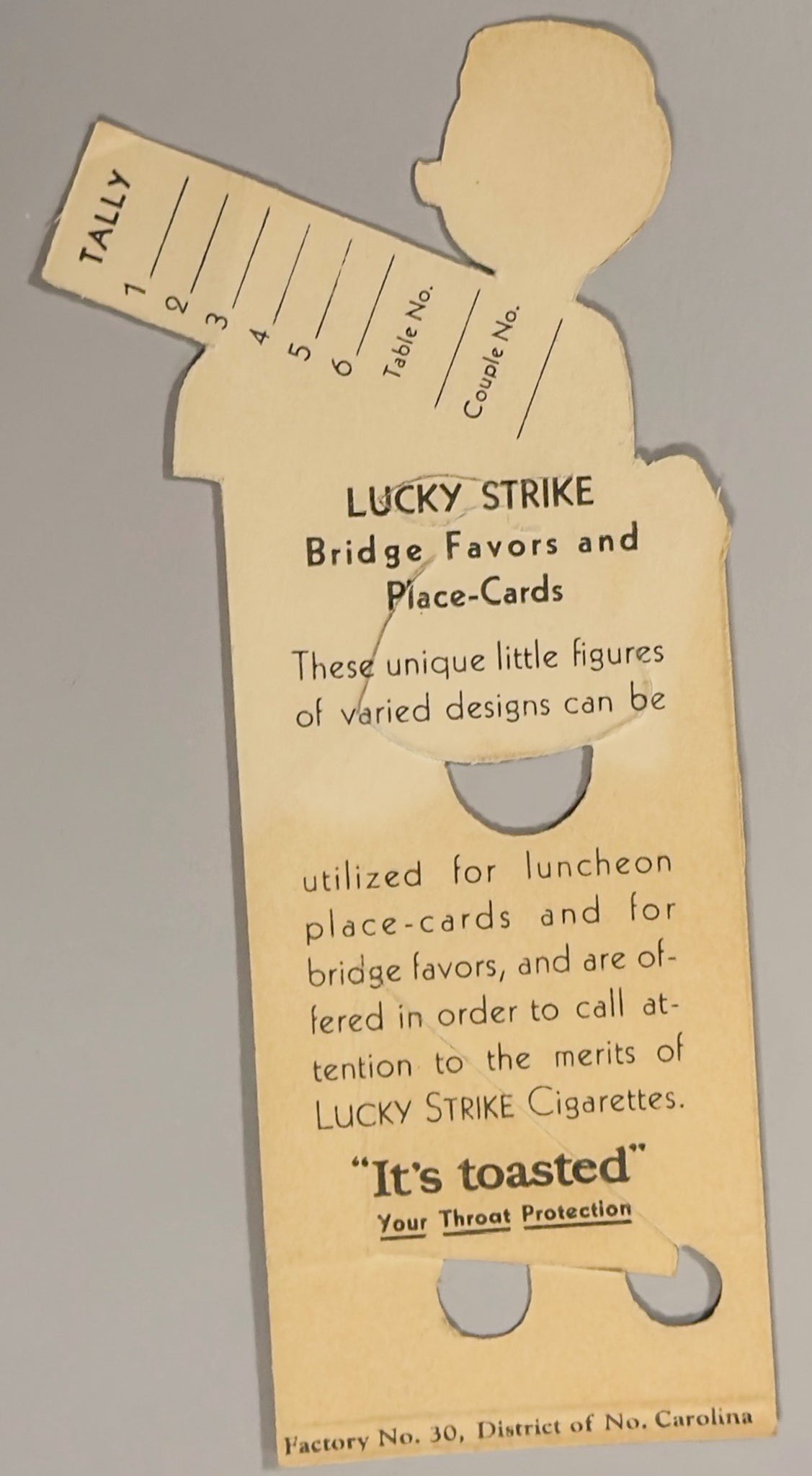 Pair Vintage Lucky Strike Dutch Maid Die Cut Easel Tobacco Advertising 1930s