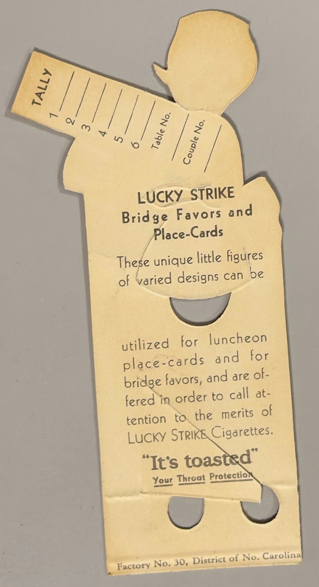 Pair Vintage Lucky Strike Dutch Maid Die Cut Easel Tobacco Advertising 1930s