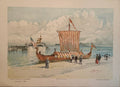 1893 Chicago World’s Fair Art Supplement – 'Viking and Battleship' Chicago Tribune