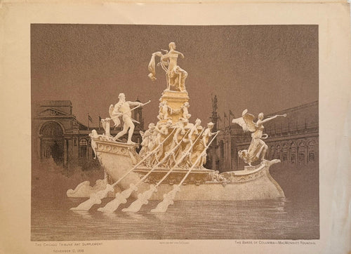 Vintage print of a classical sculpture on a textured surface