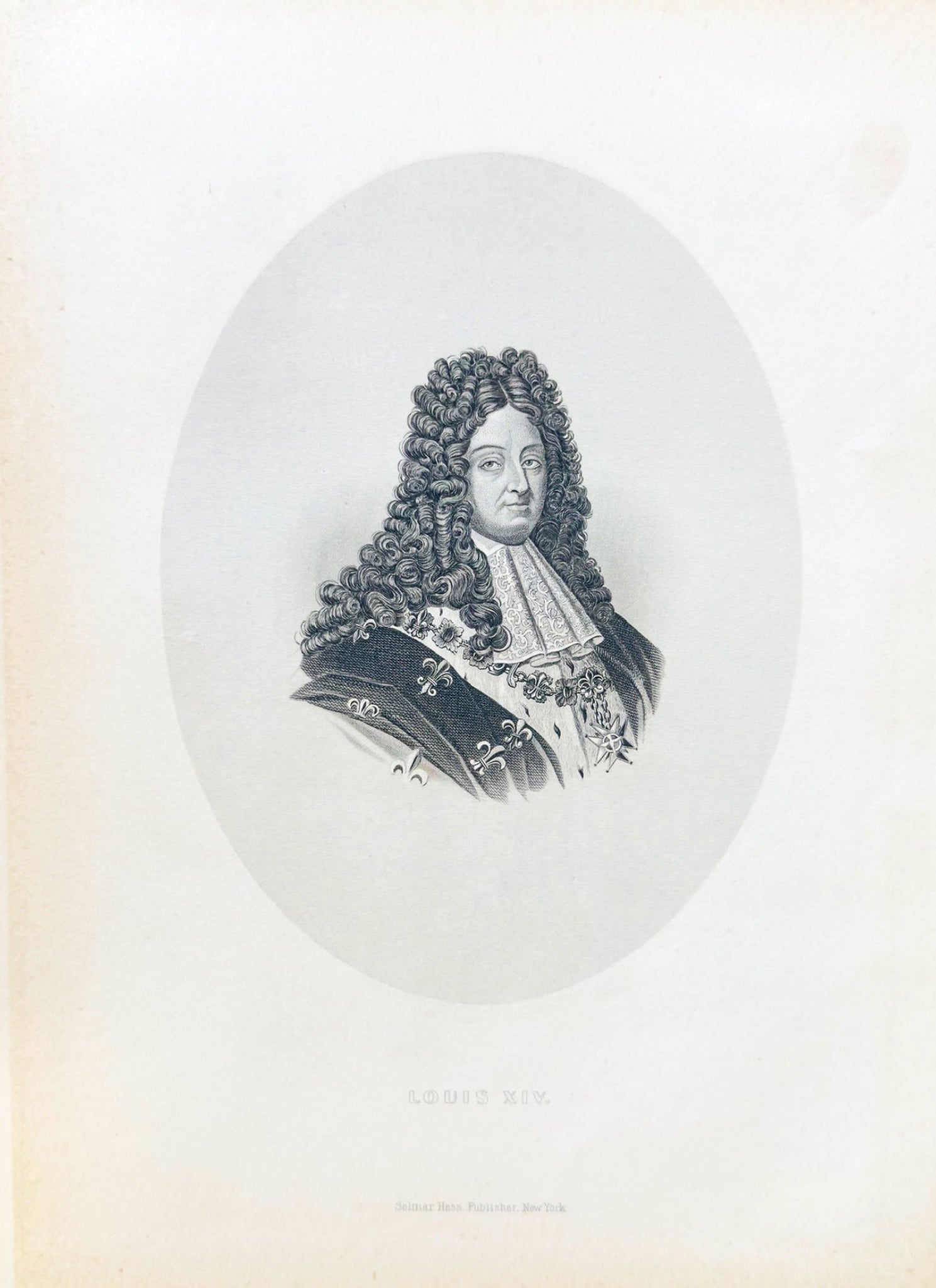Vintage engraving of a portrait with decorative frame