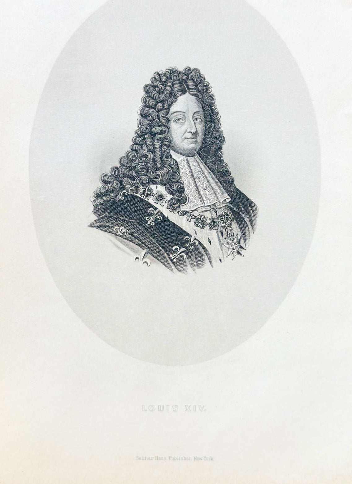 Vintage engraving of a portrait with decorative frame