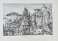 Roman Villa – 1894 Antique Engraving Print | Classical Architecture Scene