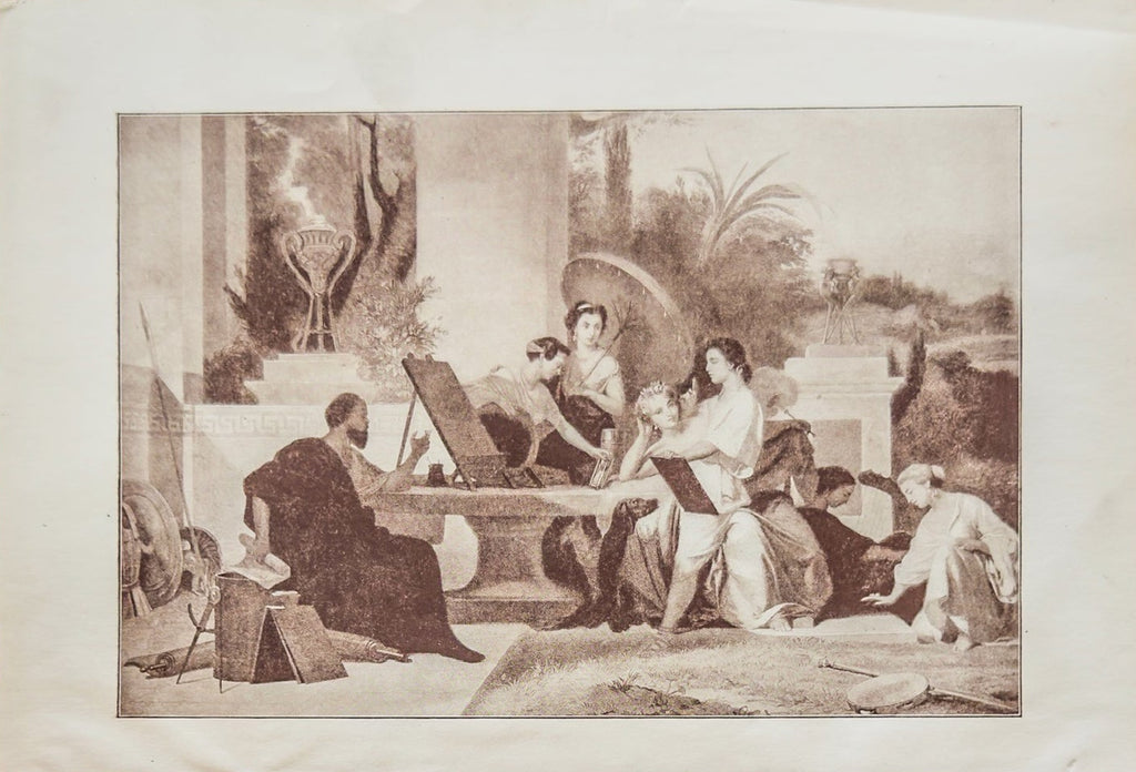 Socrates Teaching Alcibiades – Classical Greek Philosophy Print – Vintage Engraving