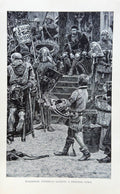 Waldemar Atterdag Sacking a Swedish Town – Antique Medieval Print – Danish King Engraving – Scandinavian History Wall Art